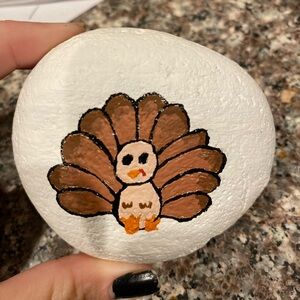 Hand-Painted Turkey Rock Art
